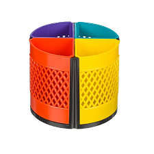 Подставка для канцелярских мелочей Квартет, пластик, разборная, цвет ассорти