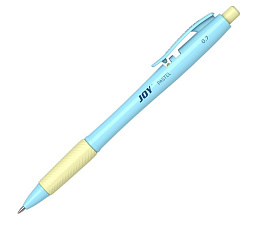 Ручка шариковая автоматическая ErichKrause JOY Pastel, Ultra Glide Technology, синий стержень, 0,7 мм, резиновая манжетка, корпус ассорти 