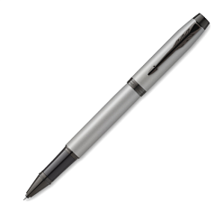 Ручка-роллер Parker IM Achromatic, Matt Grey F, черные чернила, корпус: нержавеющая сталь. Ручка упакована в подарочную фирменную коробку Parker.