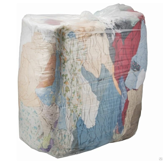 Ветошь простыни  брикет 10 кг,размер  70*80, состав безворсовых ткани нарезанное на крупные лоскуты.