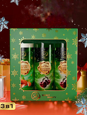 Набор подарочный женский SB BEAUTY, Гель для душа 250 мл+ шампунь 250 мл с рабоматом вишни. Молочко для тела 250 мл с ароматом миндаля