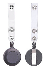 Рулетка-держатель для бейджа Deli 8309GREY 80см, петелька, клип, цвет серый