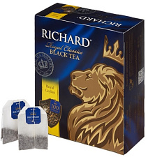 Чай "Richard "Royal Ceylon" черный, 100 пакетиков с ярлычком по 2гр
