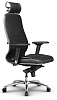 Кресло Samurai KL-3.04. Обивка - экокожа, цвет черный. Съемный 3D подголовник. Пластиковые подлокотники 4D. Хромированная крестовина. Синхромеханизм. Нагрузка до 150 кг.