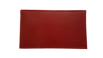 Визитница горизонтальная натуральная  кожа красная, с отделениями на 20 визиток, размер 11х6,5х0.5см.