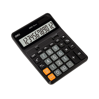 Калькулятор Deli Askend 12 разряд. EM333 155х115х27мм, бухгалтерский, настольный, черный