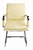 Кресло CH-993-LOW-V/IVORY низкая спинка, Обивка - экокожа, цвет слоновая кость. Хромированные полозья. Нагрузка до 120 кг.