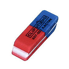 Ластик ClipStudio прямоугольный скошенный, каучук, красный/синий красный/синий