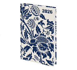 Ежедневник А5 датированный 2026 "Blue fresco" 160 листов в линию, 7БЦ, размер 145х215 мм, цвет белый