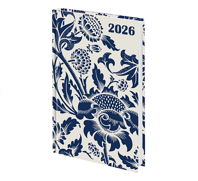 Ежедневник А5 датированный 2026 "Blue fresco" 160 листов в линию, 7БЦ, размер 145х215 мм, цвет белый
