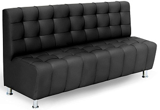 Диван Тирон 3-местный экокожа черный Santorini 0401 (1 категория). Размер (ШхГхВ): 1620х660х950мм.