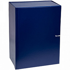 Папка на завязках, ширина 250 мм, картон с бумвиниловым покрытием, жесткий корпус, формат А4, цвет синий