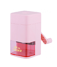 Точилка механическая Deli ER10604 Macaron 1 отверстие с контейнером,  пластиковый корпус, цвет розовый