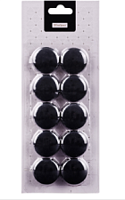 Магниты для доски 30 мм 10 шт/уп, черный, круглые, OfficeSpace