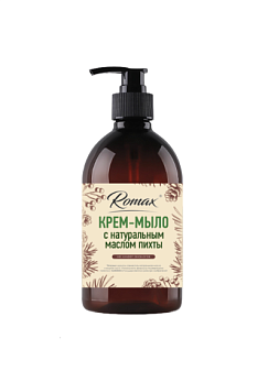Мыло-крем жидкое, премиум  500 мл  Romax с натуральным маслом пихты, флакон с дозатором