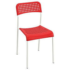 Стул ADDE белая рама / пластик красный, максимальная нагрузка до 100 кг 