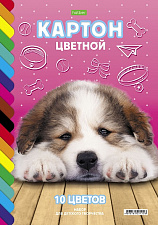 Цветной картон "Волшебный веер" формат А-4, 10 листов 10 цветов на заклепке, ассорти
