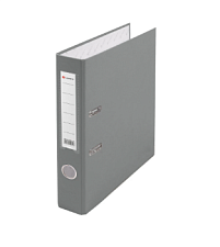Папка - регистратор PVC, ширина корешка 50мм, металлический кант нижней кромки, карман со сменной этикеткой, цвет серый