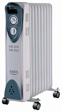 Обогреватель масляный 9 секций Oasis UT-20 мощность 2000Вт на 20 кв.м., цвет белый