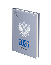 Ежедневник А5 датированный на 2026 BG "Орел" 176 листов в линию, 145х205мм, обложка твердый картон, 7БЦ, глянцевая ламинация.