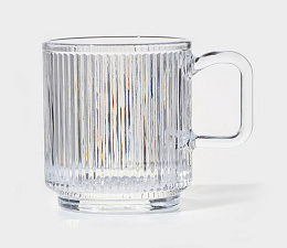 Кружка "Грани"  360 мл, материал: боросиликатное стекло. прозрачная