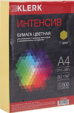 Бумага KLERK формат А-4, плотность 80 г/м2, 500 листов, цвет лимонный Интенсив