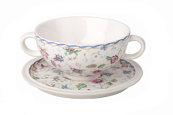 Суповая чашка Букингем 500 мл, диаметр 14см, на блюдце 18 см, материал керамика, 
подарочная упаковка