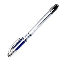 Ручка шариковая Piano "338-РТ", масляный синий стержень, 0,5 мм, прозрачный корпус, резиновая манжетка