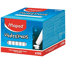 Мел белый круглый MAPED WHITE'PEPS, 100 штук в картонной упаковке