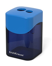 Точилка ErichKrause Wave с контейнером, двойная, корпус пластиковый, цвет ассорти