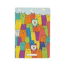 Тетрадь 40 листов А5 в клетку, сшивка Bruno Visconti КОТОМАФИЯ,  SoftTouch обложка мелованный картон, угол обложки закругленный, матовая ламинация