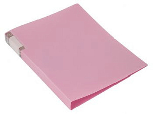 Папка пластиковая с боковым зажимом "Бюрократ Gems GEM07CPIN", с торцевым карманом, ширина корешка 27мм, цвет розовый аметист