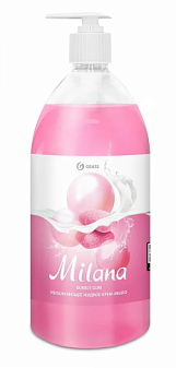 Мыло-крем жидкое 1 л Grass "Milana" с дозатором, ассорти, флакон с дозатором