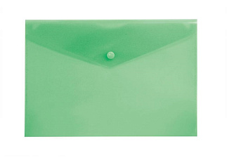 Папка с кнопкой пластиковая, А4, плотность150 мкр, размер 235х325мм, цвет зеленый прозрачный