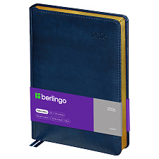 Ежедневник А4 датированный 2026  "xGold" 184 листов в линию, искусственная кожа, размер 175*250 мм, ляссе, цвет синий