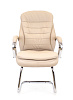 Кресло Everprof Valencia CF. Обивка - бежевая экокожа. Хромированные полозья. Нагрузка до 120 кг.