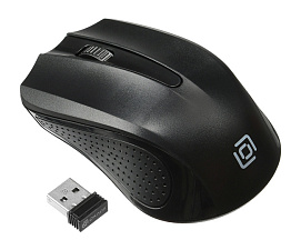 Мышь беспроводная Оклик 485MW оптическая (1200dpi) беспроводная USB (2but), размер 62x100x38мм, цвет черный