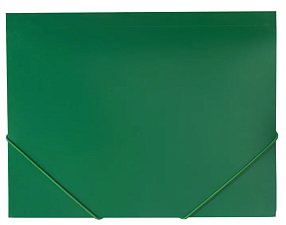 Папка на резинке  "Бюрократ" пластиковая, А4, корешок шириной 40 мм, толщина 700 мкр, цвет зеленый