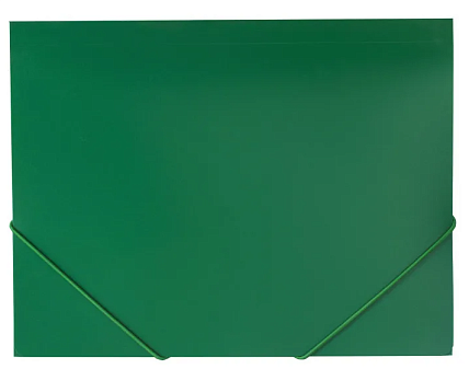 Папка на резинке  "Бюрократ" пластиковая, А4, корешок шириной 40 мм, толщина 700 мкр, цвет зеленый