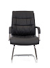 Кресло Everprof Bond CF. Обивка - черная экокожа. Хромированные полозья. Нагрузка до 120 кг. 