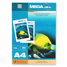 Фотобумага MEGAJET  А-4, плотность 170 г/м2, матовая, двусторонняя, 50 лист, для струйных принтеров.
