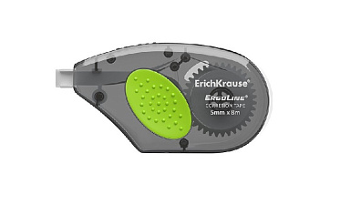 Корректирующая лента ErichKrause ErgoLine, ширина 5мм, длина 8м, цвет серый с резиновой вставкой, в блистере