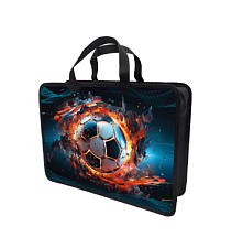 Папка-портфель пластиковый, Lamark Крутой футбол, на молнии, с ручками, размер 34х24,5х7 см, цвет ассорти