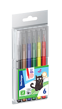 Фломастеры 6 цветов Berlingo смываемые, блистер