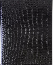 Тетрадь 48 листов А5 в клетку на скобе "Metallic Черная", обложка бумвинил, тиснение Croco, Хатбер