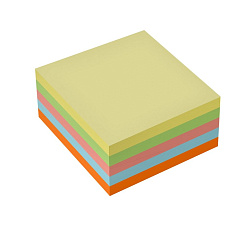 Блок самоклеящийся бумажный, размер 51х51мм, 250листов, 5 пастельных цветов