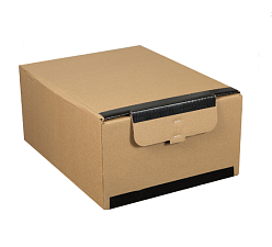 Гофро короб архивный "Standard" с клапаном и замком на липучке, размер 380х280х170мм, цвет коричневый, гофрокартон
