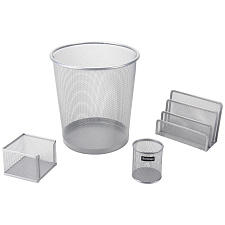 Набор офисный "Berlingo "Steel&Style" 4 предмета, металлическая сетка, серый