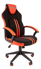 Кресло CHAIRMAN GAME 26  экокожа/ткань стандарт,цвет черный/красный. Пластиковая крестовина. Механизм Топ-ган. Нагрузка: до 120 кг.