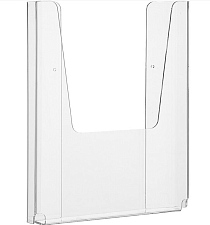 Буклетница настенная А4 для брошюр цвет  прозрачный 215x280x32 мм, материал пластик-акрил.